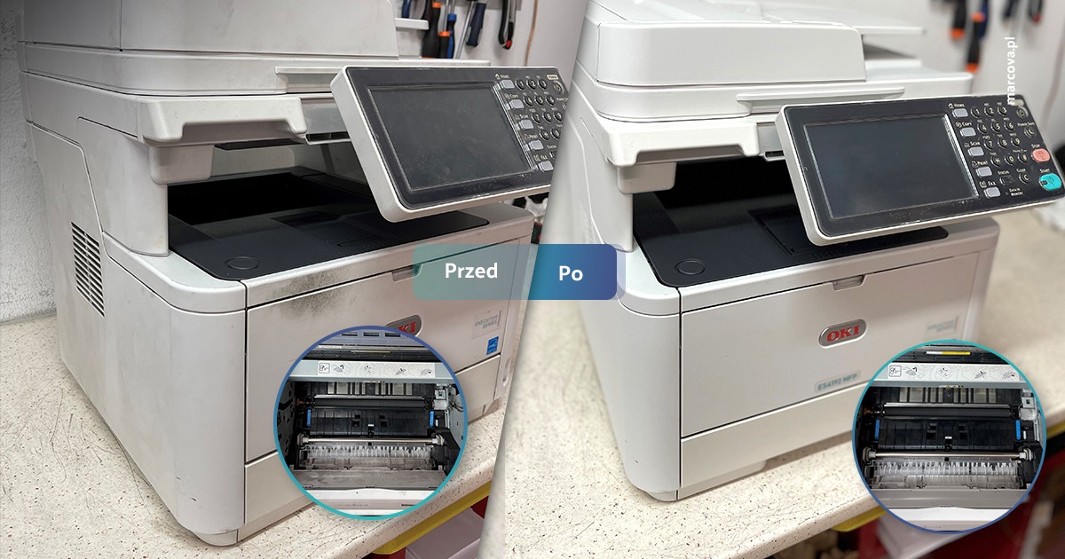 Drukarka naprawa przed i po