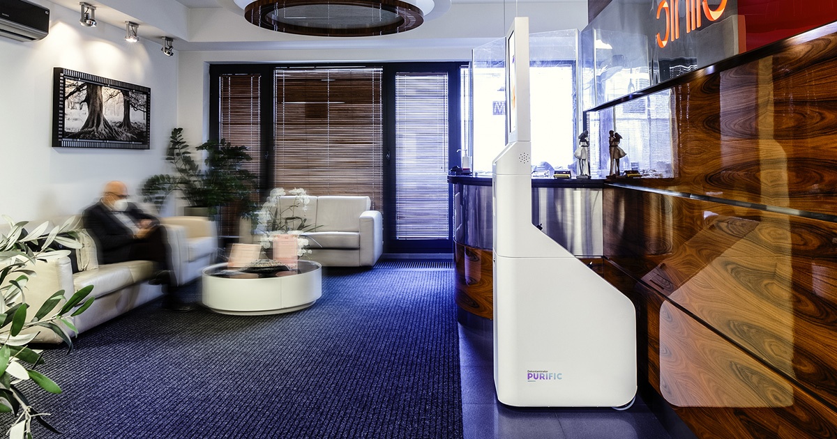 Recepcja z odkażaczem Purific