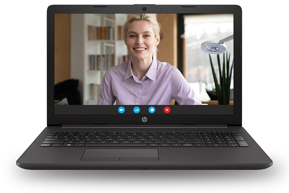 laptop z połączeniem konferencyjnym